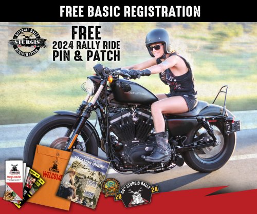 2024 Sturgis Rally Registration Free Pin & Patch Set, 83rd Annual